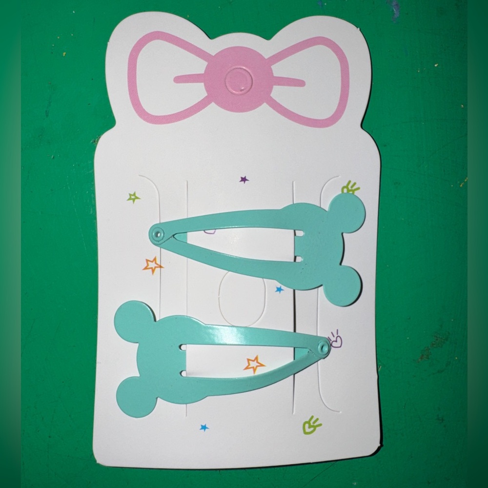 Disney Mickey Mouse Metal Hair Snap Clips - Matte Teal/ Blue/ Green